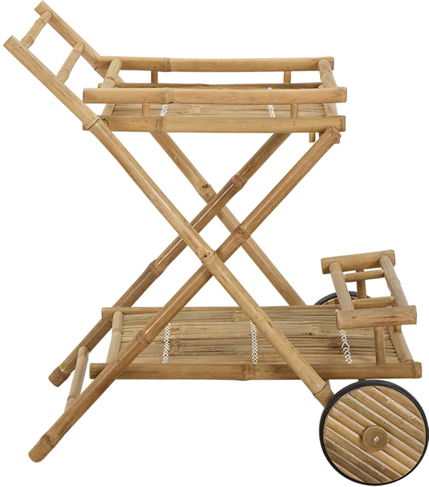 vidaXL Chariot de service avec roues Naturel 79 x 67,5 x 84 cm Bambou
