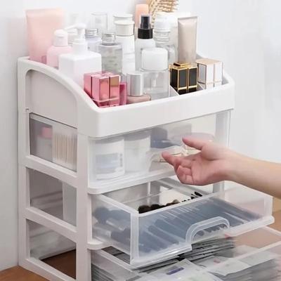 Uplift Picks Transparent Makeup Organizer With Drawers For Tidy Vanity Storage Spaces Transparent Makeup Organizer With Drawers For Tidy Vanity Storage Spaces
