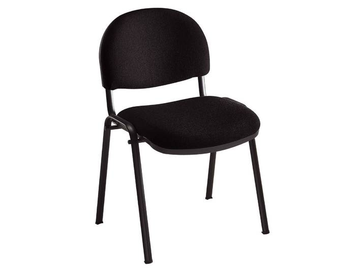 Chaise réunion et visiteur - Bien Assis 2 - Tissu Noir- Pieds Noir