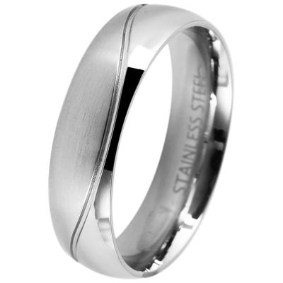 Fingerring AKZENT "Natural View, silberfarbig, langlebig" Gr. 60, silberfarbig56, Fingerringe, Herren, 60, Edelstahl, Fingerring