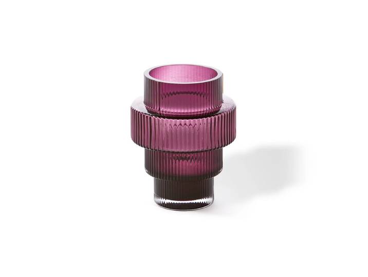 POLSPOTTEN - Steps Kerzenhalter, Ø 12 cm, dunkles lila