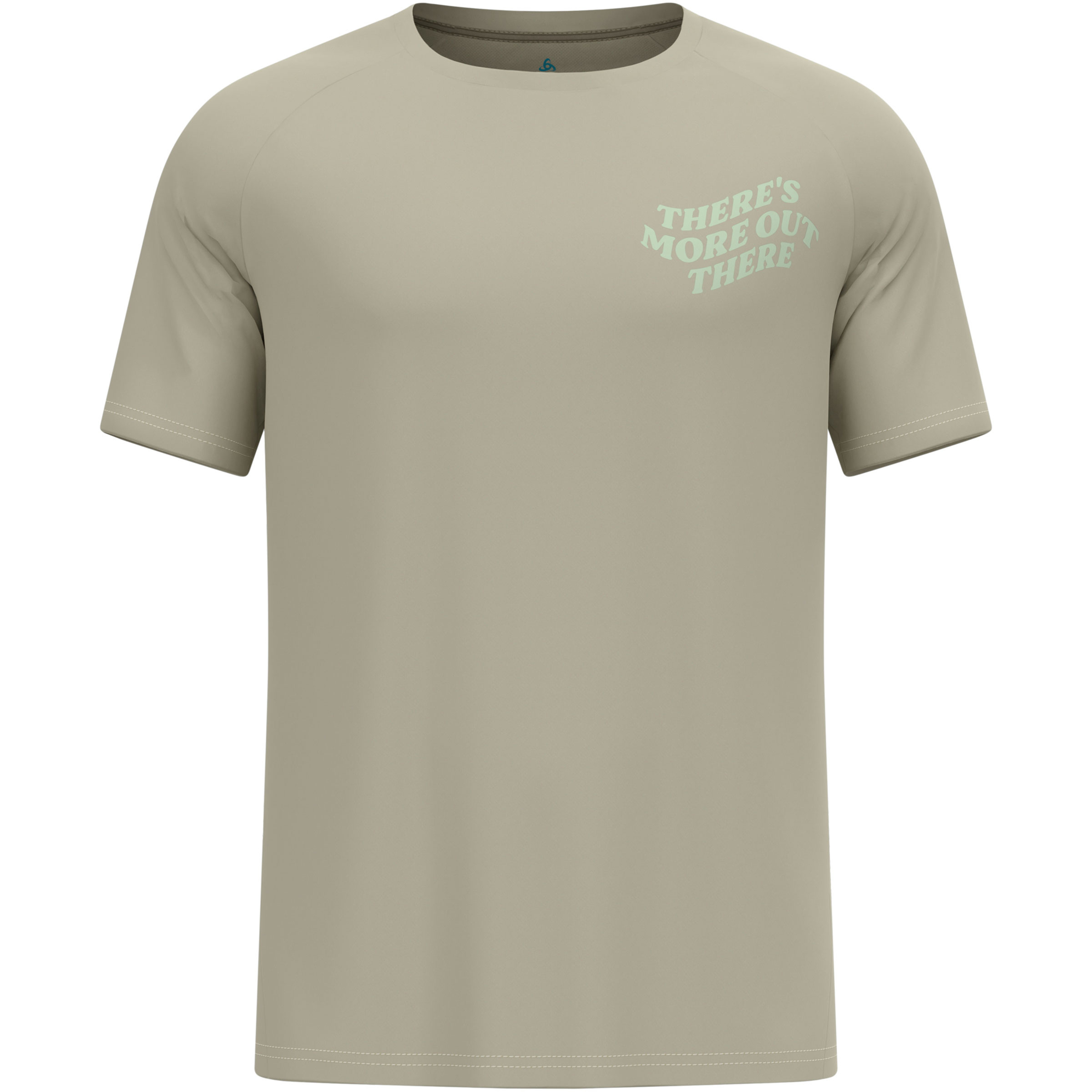 Odlo Essential Print Graphic Herren Laufshirts beige Größe L Trailrunning | Laufen Geruchsneutralisierend