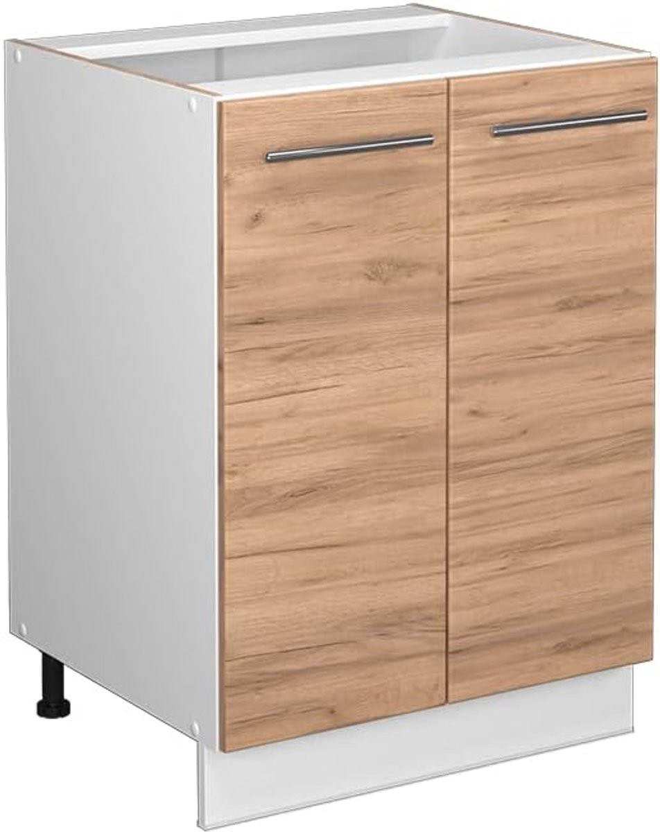 Moderne Keukenkast Onderkast met Houtlook Afwerking
