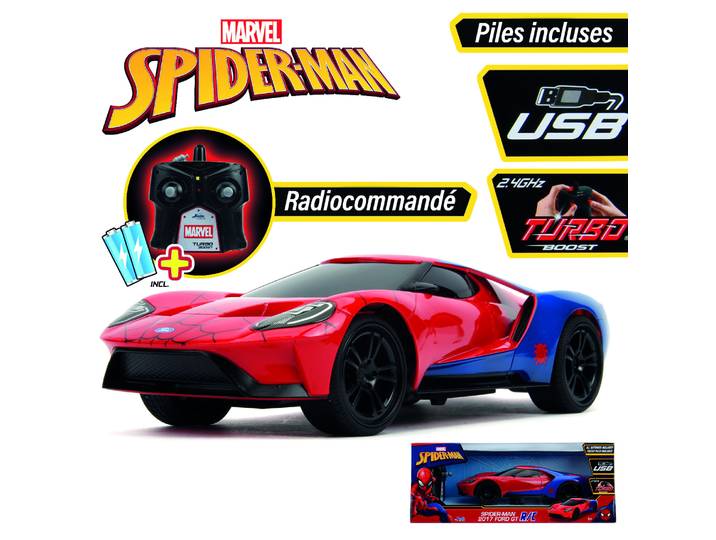 Véhicule Jada Spiderman - Voiture radiocommandee ford GT 1/16 SMOBY