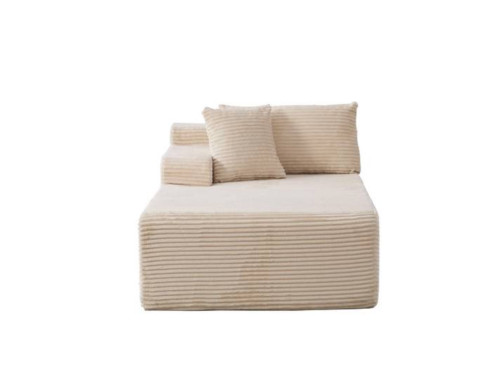 Oxeza Sofaelement 174/100/74.5 cm Beige Chenillestoff, Mode, Rechteckig, 100x74.5x174 cm, Wohnzimmer, Sofas & Couches, Sofas, Modulsofas