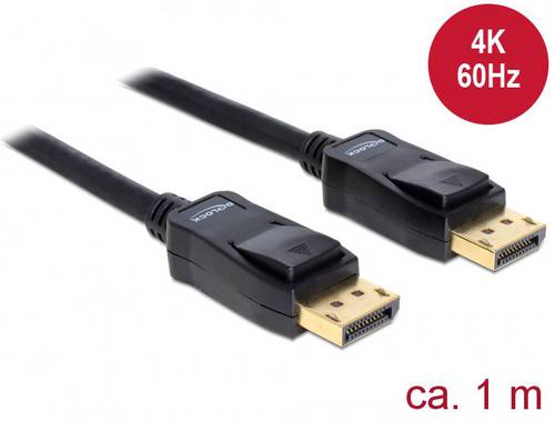Delock DisplayPort Anschlusskabel DisplayPort Stecker, DisplayPort Stecker 1.00m Schwarz 82423 DisplayPort-Kabel