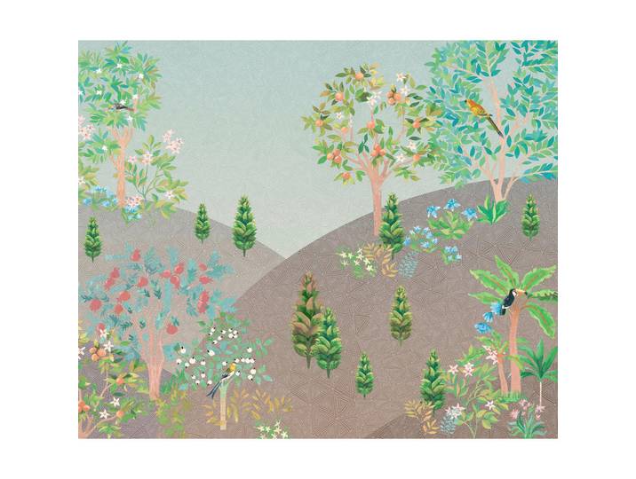 Komar Vliestapete, Mehrfarbig, Bäume, 300x250 cm, Fsc, Tapeten & Wandverkleidungen, Vliestapeten