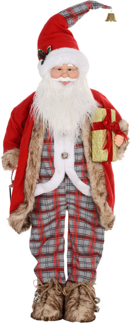 The Seasonal Aisle HOMCOM 120cm Animated Santa Claus with Sound Activated for Party Festival Red 120cm H X 51cm W X 25cm D