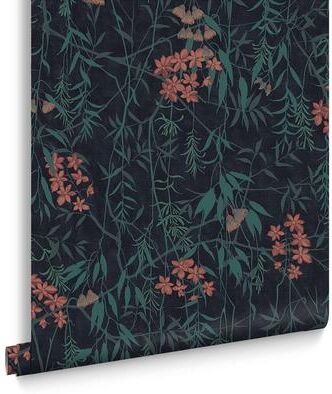 Graham & Brown Obassia Silk Midnight Wallpaper