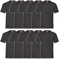 10er Pack Fruit of the Loom Valueweight T-Shirt, schwarz, 5XL