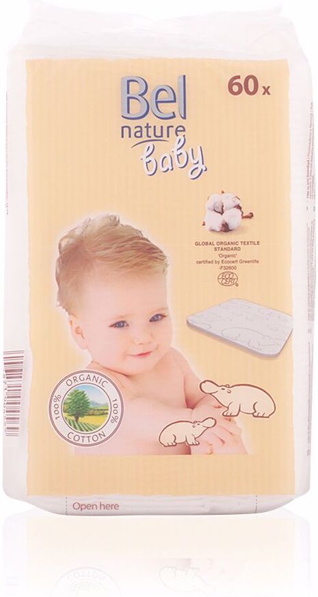 Bel Nature Ecocert maxi discos bebé algodón 100% orgánico 60 pz