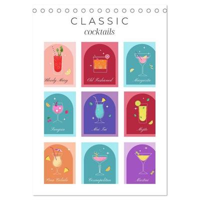 Classic Cocktails (Desk Calendar 2027 DIN A5 portrait), CALVENDO 12 Month DeskCalendar