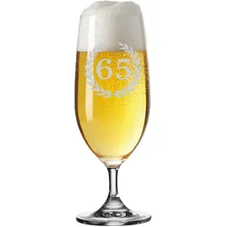 BIERTULPE PILSGLAS MIT GRAVUR 65. Jubiläum transparent 360 ml