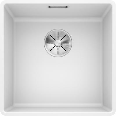 Granitspüle BLANCO "SUBLINE 400-F", weiß, B:43cm H:19cm T:43cm, Verbundwerkstoff, Küchenspülen, erhältlich in mehreren Farben