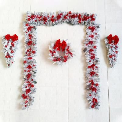 Inspire Select Premium Christmas Wreath For Front Door & Garden   Durable Holiday Garland For Home Decor 13.77 In Wreath