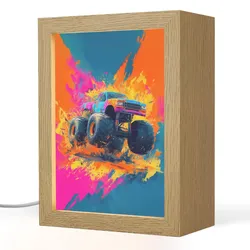 NACHTTISCHLAMPE Monstertruck - Abstrakt - Farbspritzer - Farbenfroh 15x20 cm