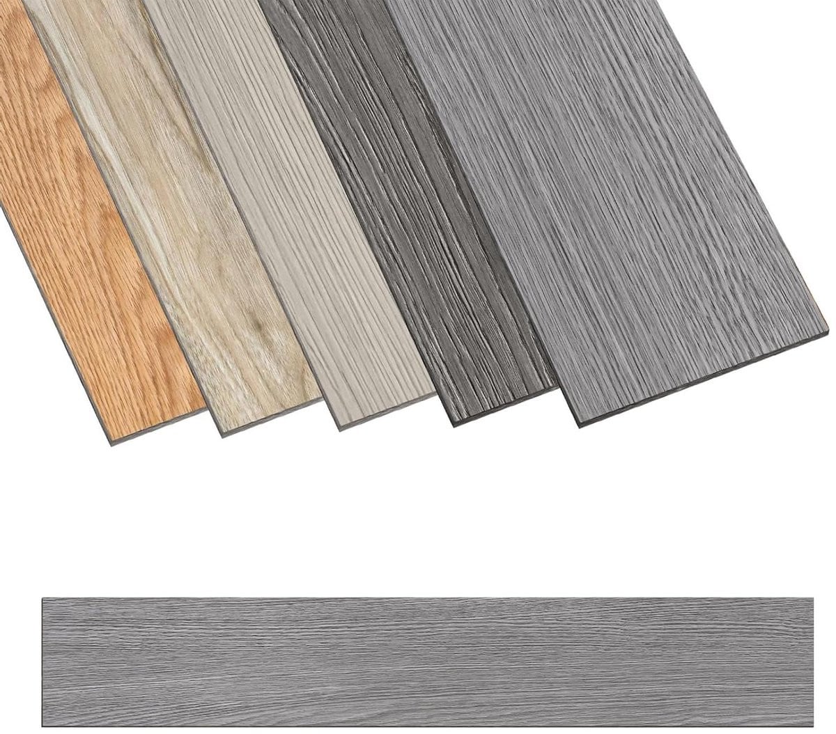 Zelfklevende PVC Vloerbedekking in Lichtgrijs Eiken - 18 Vinyl Planken