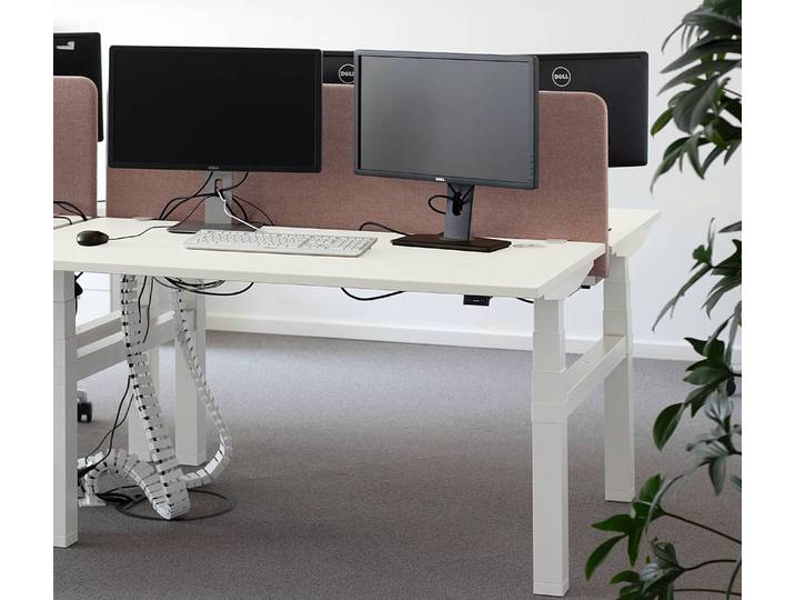 Workbench-Arbeitsplatz eModel 2.0 140cm Grau/Grau/Weiß Höhenverstellbar
