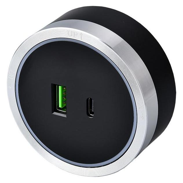 Viking Schubladenmodul A60SB, silber-schwarz (USB-A, USB-C) (VA60SB)