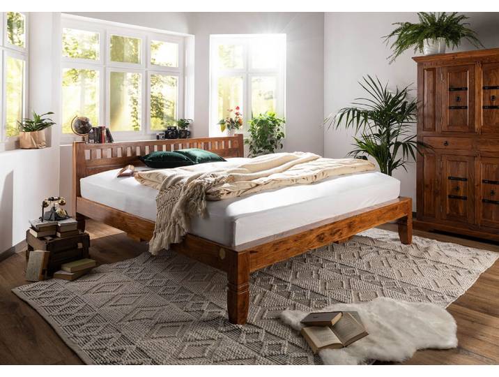 Bett Akazie 160x200x90 honig lackiert OXFORD #222