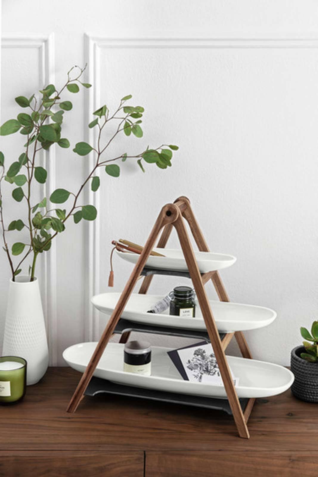 Etagere VILLEROY & BOCH "Etagere Artesano Original 47,5 cm weiß", weiß, L:41,5cm, Holz, Servierplatten, Etagere