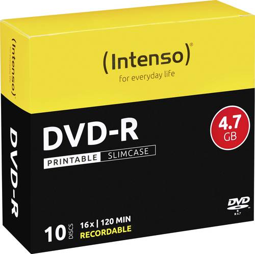 Intenso 4801652 DVD-R Rohling 4.7 GB 10 St. Slimcase Bedruckbar