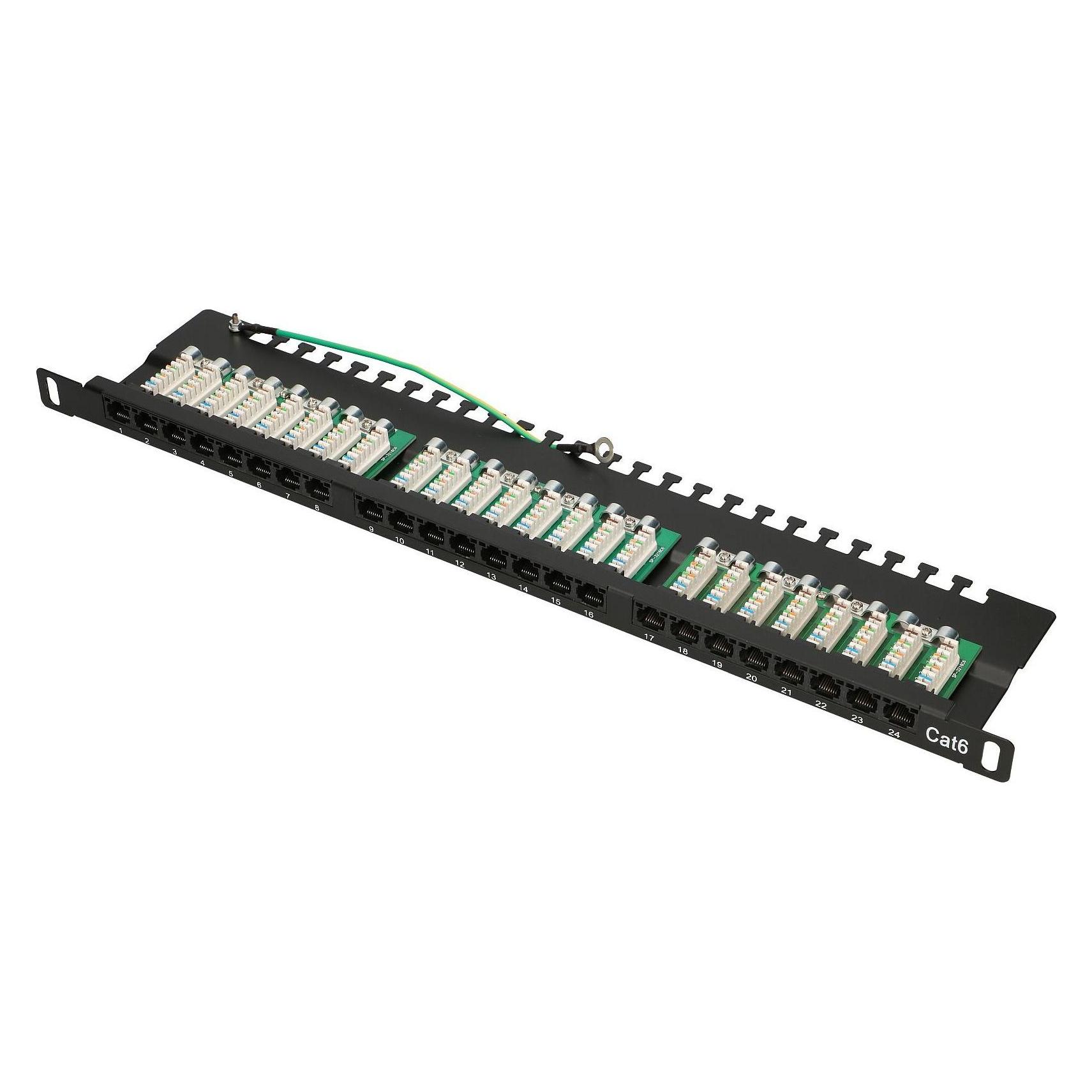 Extralink Patch panel 0.5U 24x RJ-45 Cat.6 UTP (EX.9663) (EX.9663)