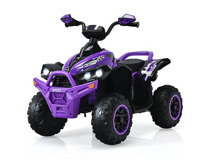 Elektrische Quad voor Kinderen 12 V met Muziek Claxon en LED-Koplamp Kinderquad 2,2-4,3 km/u voor Peuters Vanaf 3 Jaar (Paars)