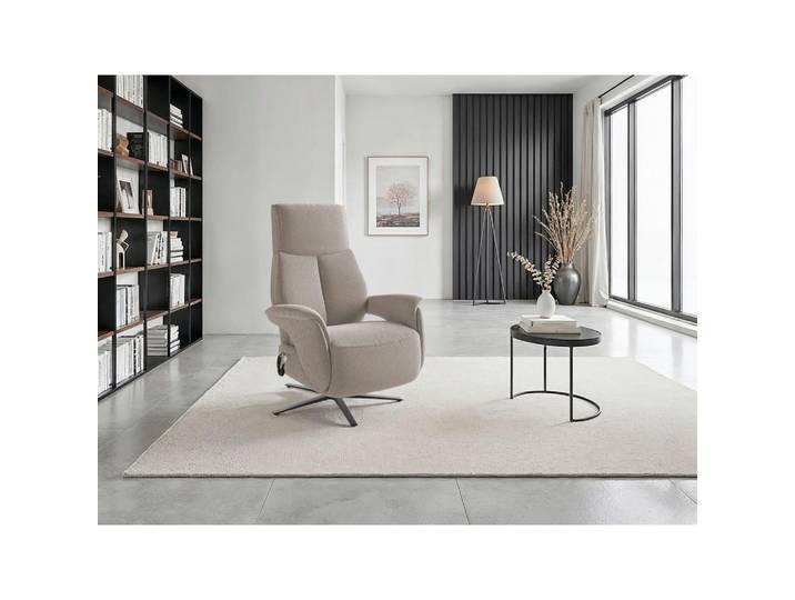 Sit & More Relaxsessel TV Lazy E S1, Taupe, Metall, 75x113x85 cm, Liegefunktion, Herz-Waage-Funktion, Sitzfläche 360° drehbar, gepolsterte Armlehnen, Wohnzimmer, Sessel, Relaxsessel