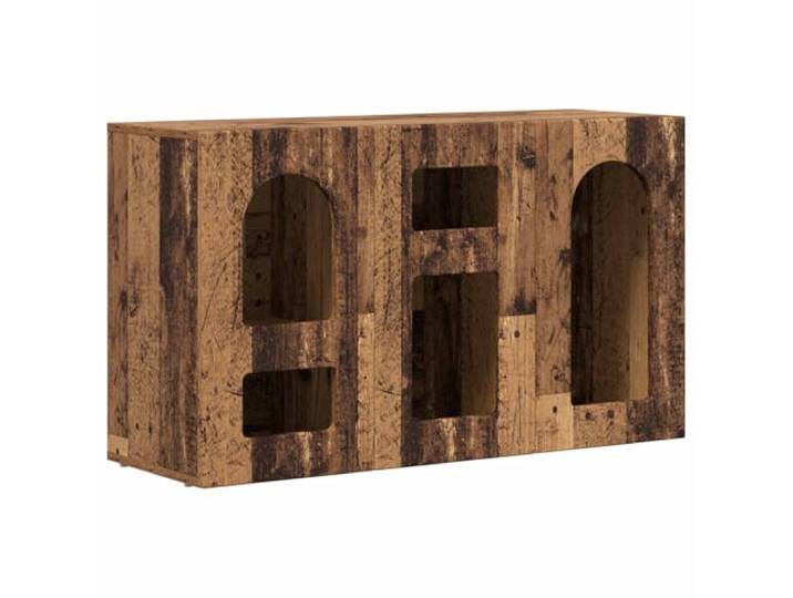 KGFHERENB Sideboard Altholz-Optik 100x35x59 cm Kommode Holzwerkstoff Vielseitiger Schrank in Altholz-Optik für Esszimmer, Schlafzimmer oder Flur mit pflegeleichter Oberfläche.