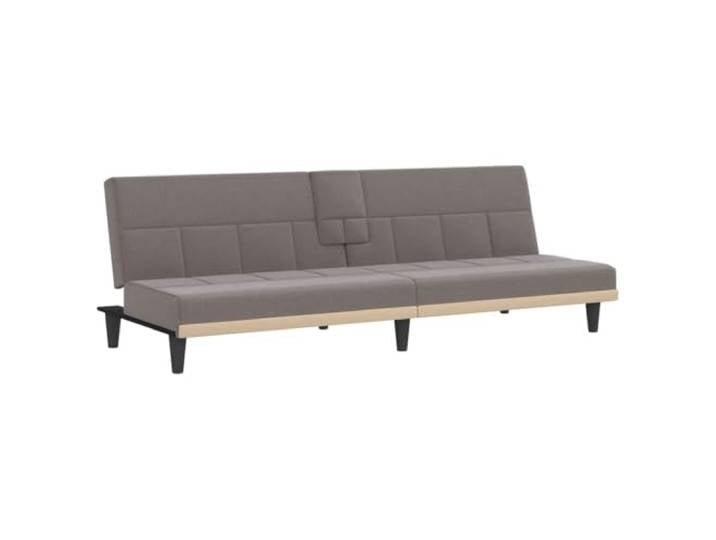 Makastle SchlafSofa Couch mit Getränkehaltern Taupe Stoff