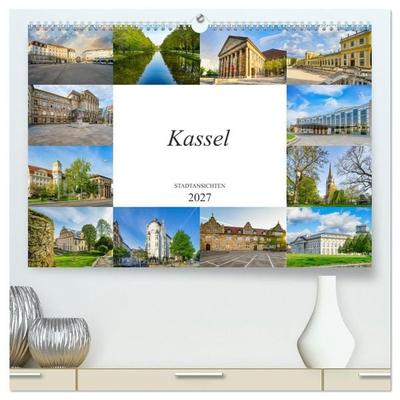 Kassel Stadtansichten (hochwertiger Premium Wandkalender 2027 DIN A2 quer), Kunstdruck in Hochglanz