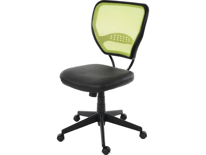 Chaise de bureau professionnelle Seattle\, chaise de direction pivotante\, charge max. 150 kg\, similicuir ~ vert sans accoudoirs