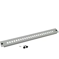 Helos LWL 19" Breakoutbox Frontplatte 24-fach Blende unbestückt, grau