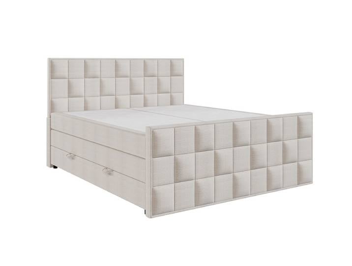 Boxspringbett ARIA beige 140x200cm halbfest