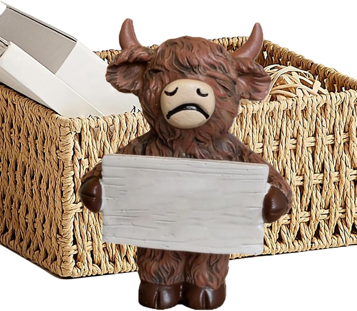 Mini Koe Figuurtjes Rustiek Beeldje Geluk Decoratie Woonkamer Bruin Hars Lengte: 13 cm