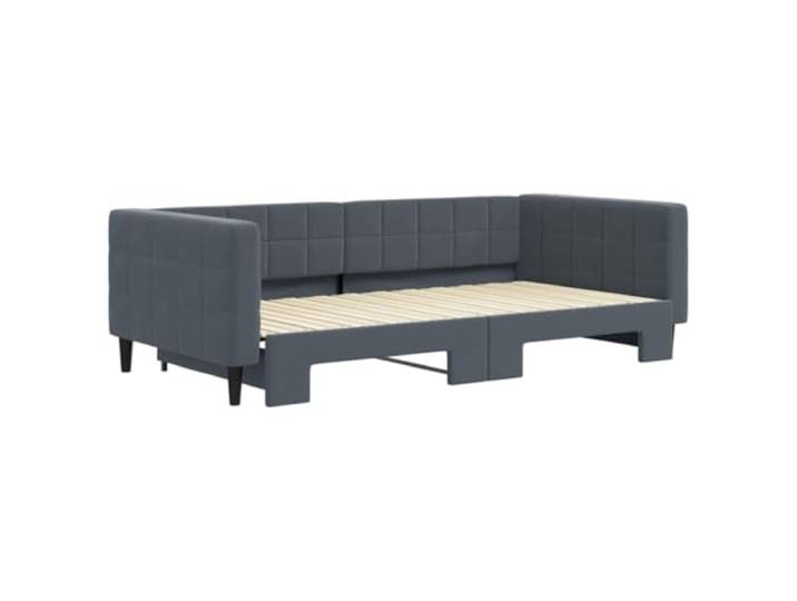 KTHLBRH Ausziehbares Schlafsofa Dunkelgrau Samt 100 x 200 cm Gestell aus Holz und Metall, modernes Design, Lattenrost inklusive, 2 notwendige Matratzen
