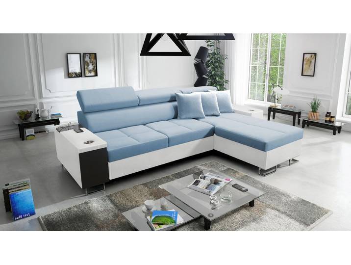 Kaiser Möbel Ecksofa Bequemes mit Schlaffunktion MORENA I MINI Doppelfarbe