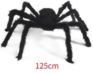 Uplift Picks Oversized Plush Black Spider For Haunted Halloween Yards Parties And Displays 125 Cm
