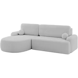 ECKSOFA mit Schlaffunktion und Bettkasten LIRA-L - 264x172x89 Hellgrau