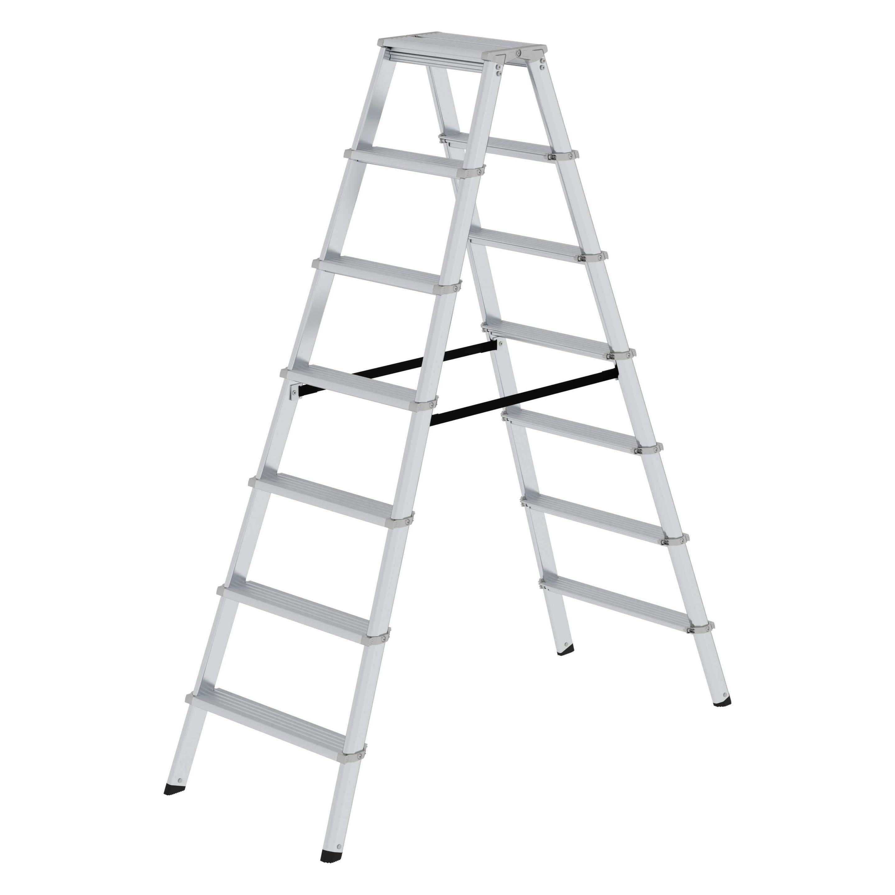 Munk ML Stufen-Stehleiter beidseitig begehbar 2x7 Stufen (Stehleiter, 163 cm) (228733)