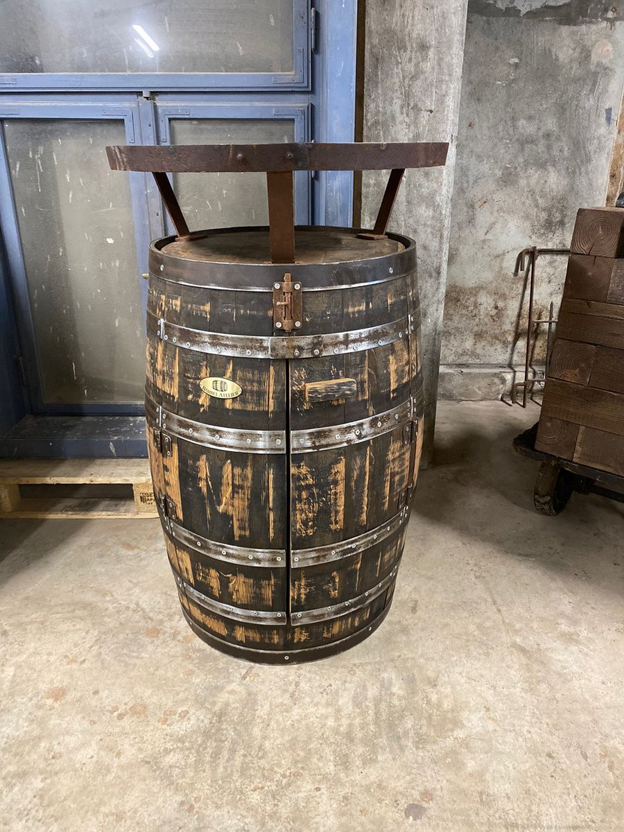 BarrelAtelier Whiskykast Lowland - Ronde Statafel van Eikenhout