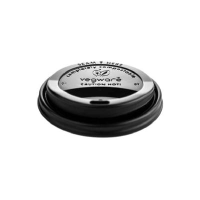 Ekoe Schwarze kompostierbare CPLA-Deckel für Becher mit 9 cm Durchmesser, 100 Stück