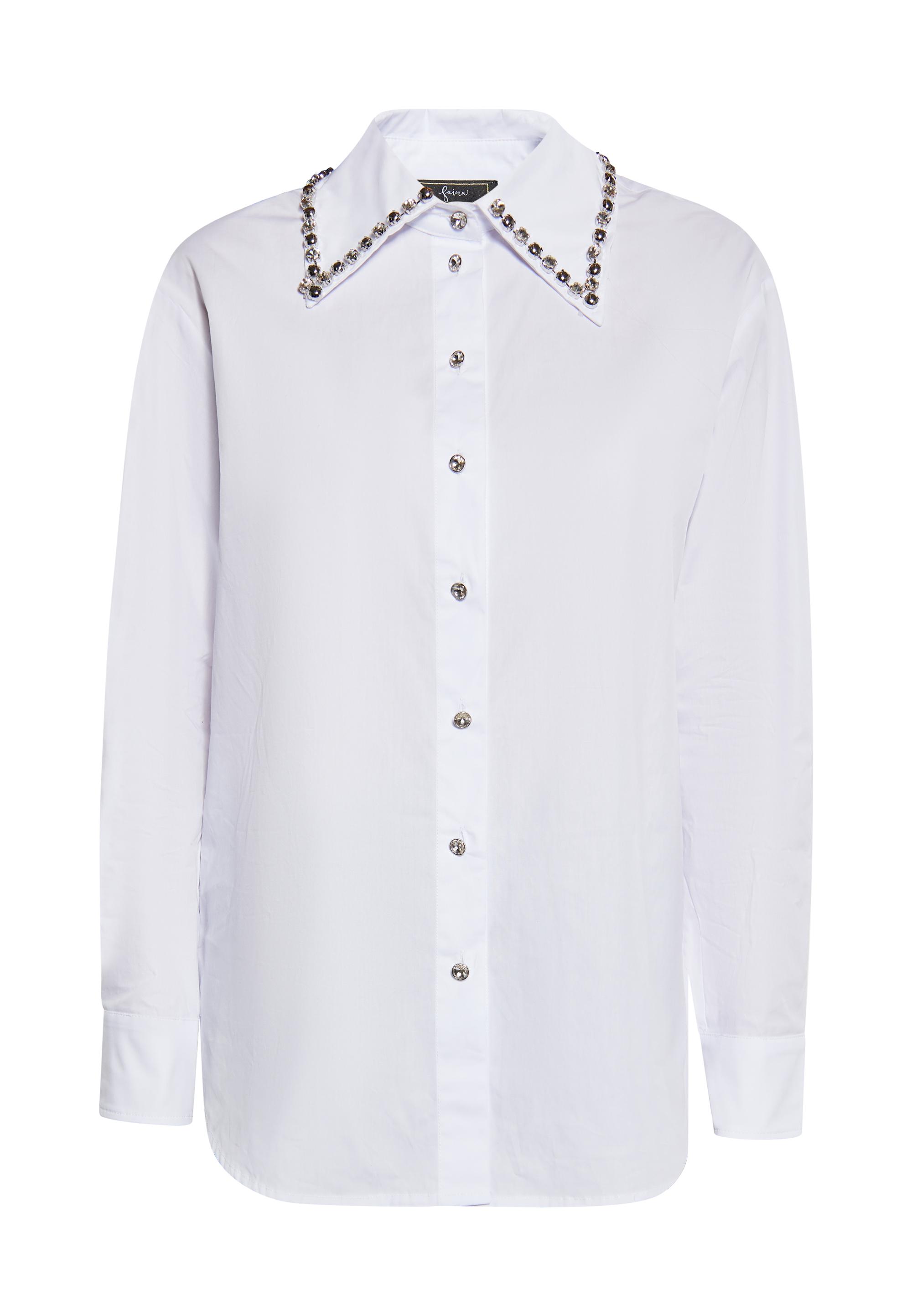 Faina overhemdblouse Dames wit