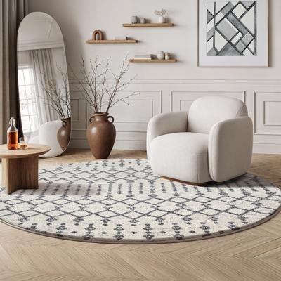 Sanat "Boho 8203, auch als Läufer und in Rund" rund 10 mm Höhe Kurzflor, robust, Boho, Scandic, für Fussbodenheizung geeignet