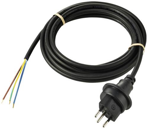 Sygonix SY-5768436 Strom Anschlusskabel Schwarz 5m