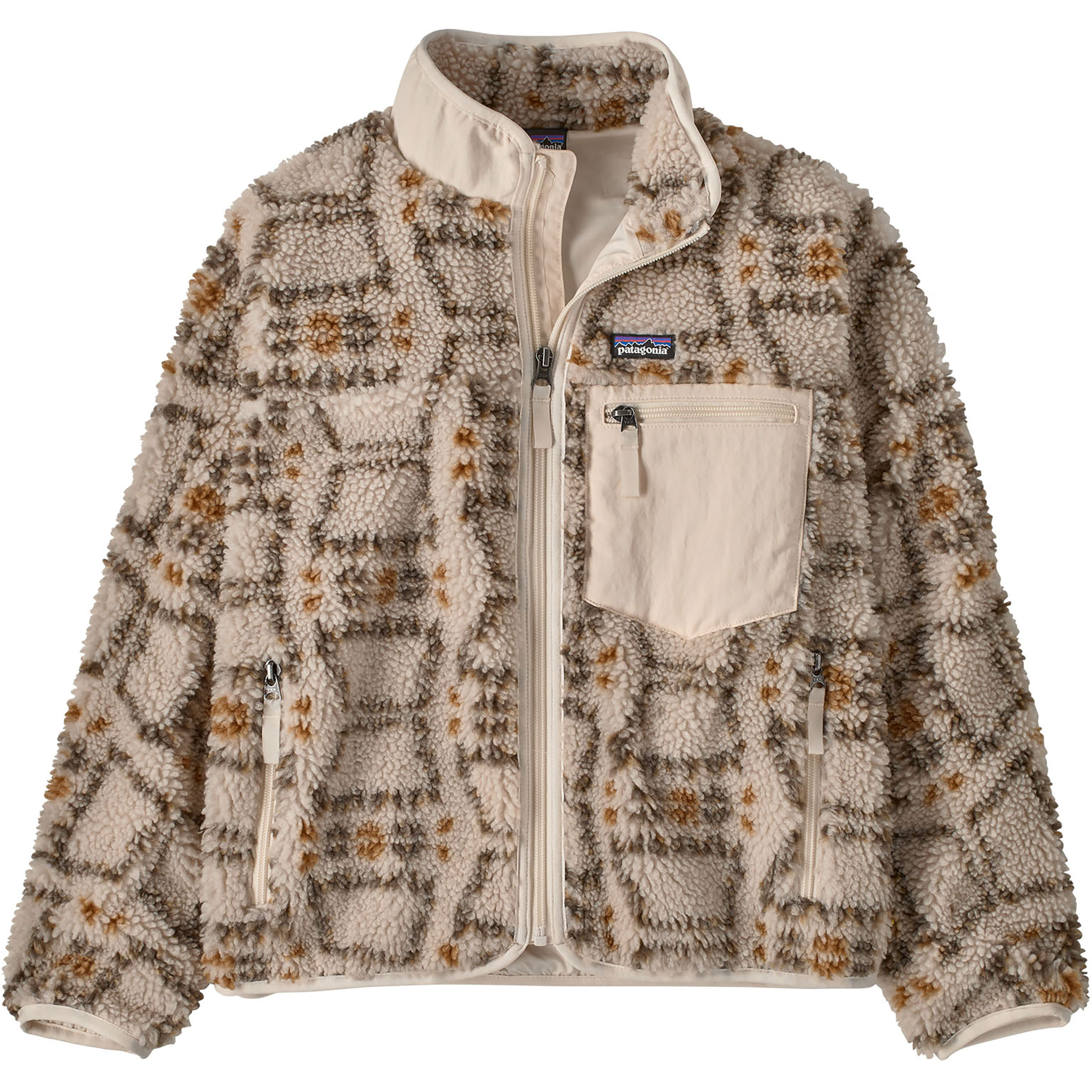 Patagonia Retro-X Kinder Fleecejacke beige Größe 140 Trekking Wasserabweisend Wasserabweisend
