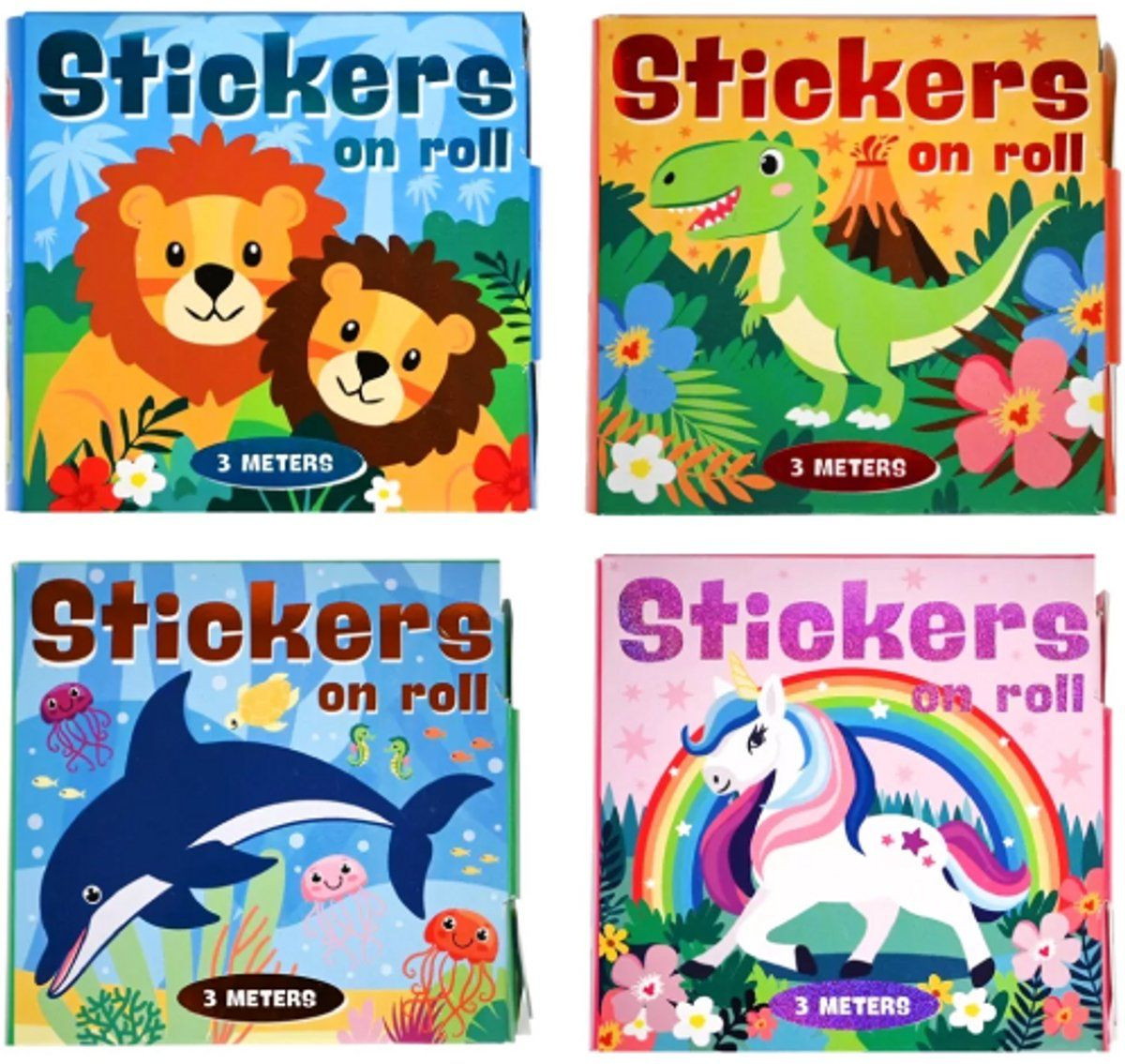 Wins-holland Stickers op rol met 12 dessins, 4 rollen van 3 meter per rol