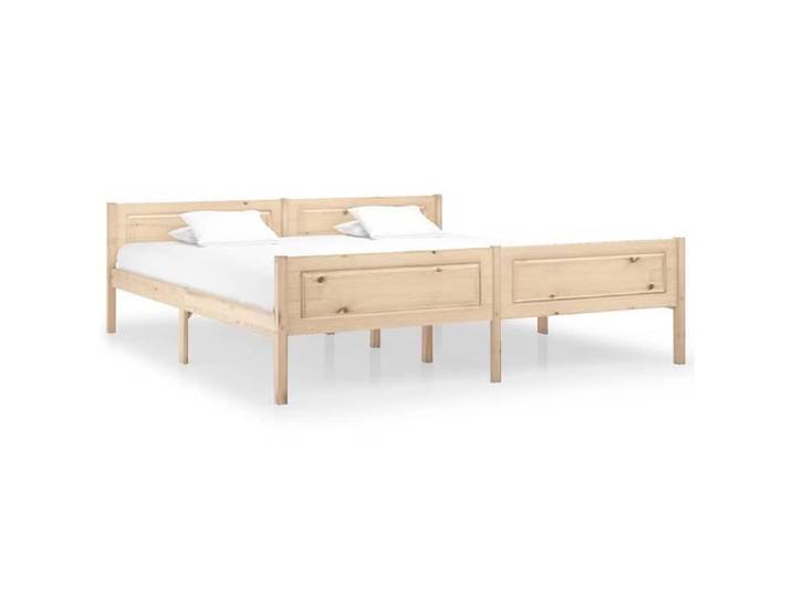 BMP - Best Cadre de lit-Structure de lit 1-2 personnes Bois de pin massif 206x186x63 cm ®9152
