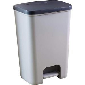 Curver Mülleimer Essentials, grau, aus Kunststoff, 20 Liter